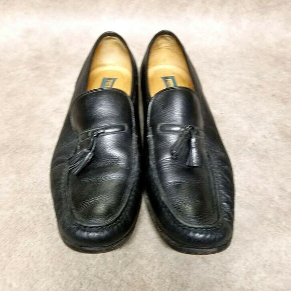 Regal Mens  856 R28 Size 10 D Black  Leather Slip On Tasseled Loafer Dress Shoes